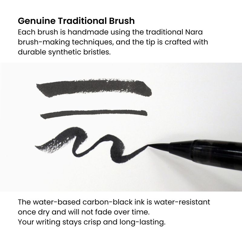 Czarny Bambusowy Pisak Pędzelkowy z Drewnianym Etui