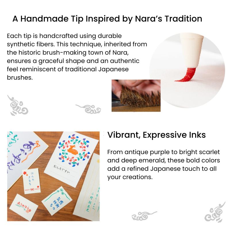 Zestaw 6 Kolorowych Pisaków Pędzelkowych Tenpyo no Yume