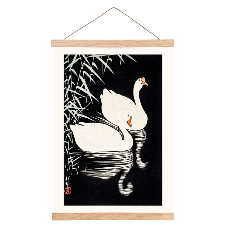 Plakat z japońską białą chińską gęsią - A3