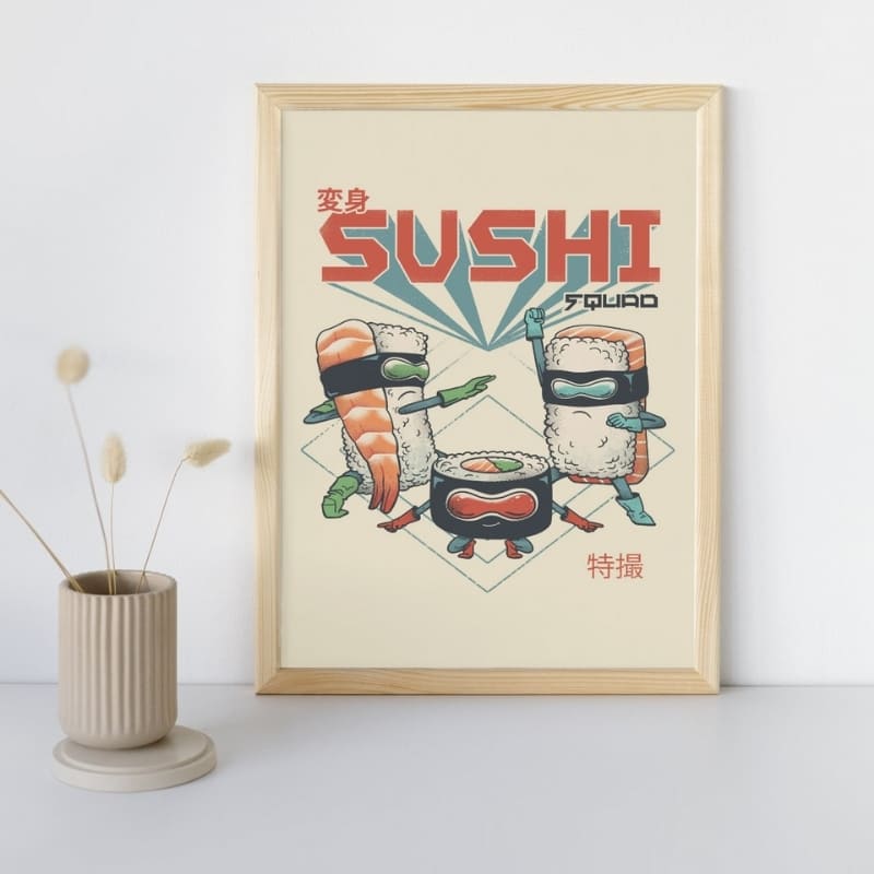 Japoński plakat Sushi Squad - A3