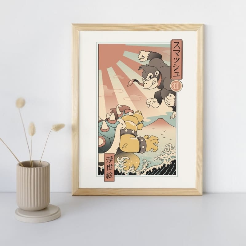 Japoński plakat Ukiyo-e Kaiju Smash - A3
