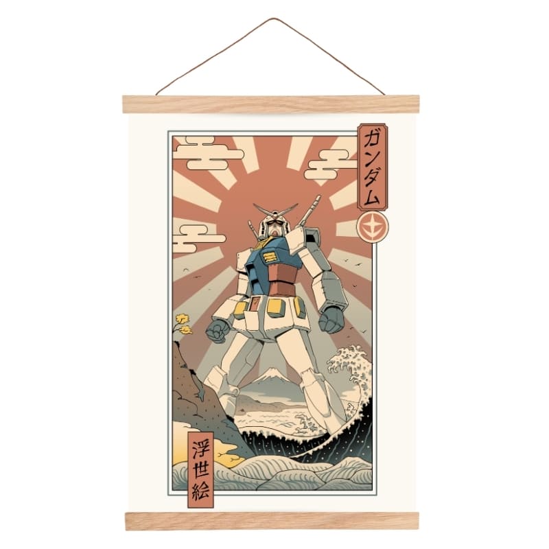 Japoński plakat Ukiyo-e Mecha & Fuji - A3