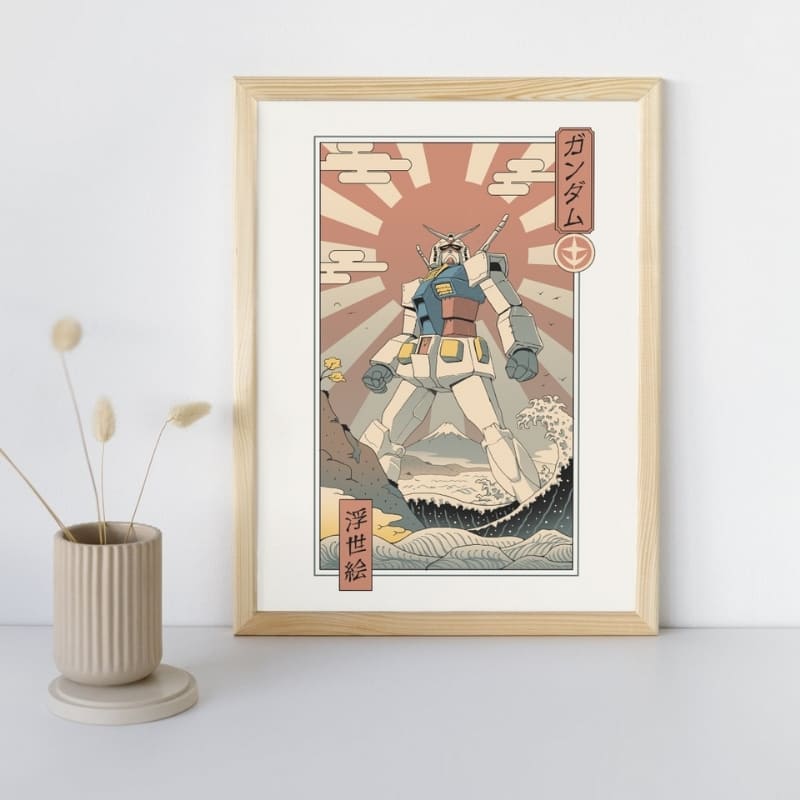 Japoński plakat Ukiyo-e Mecha & Fuji - A3