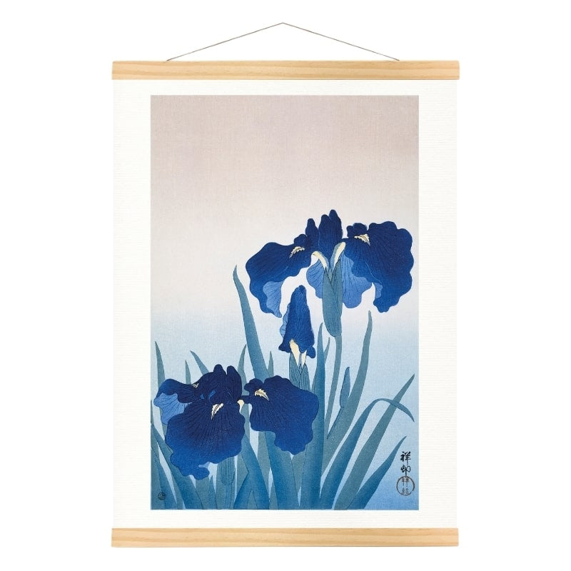 Blue Iris Japanese Print A3