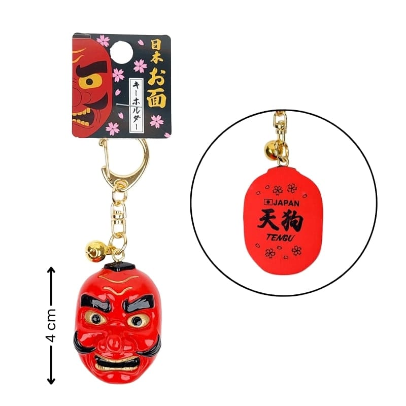 Breloczek do kluczy z maską Tengu