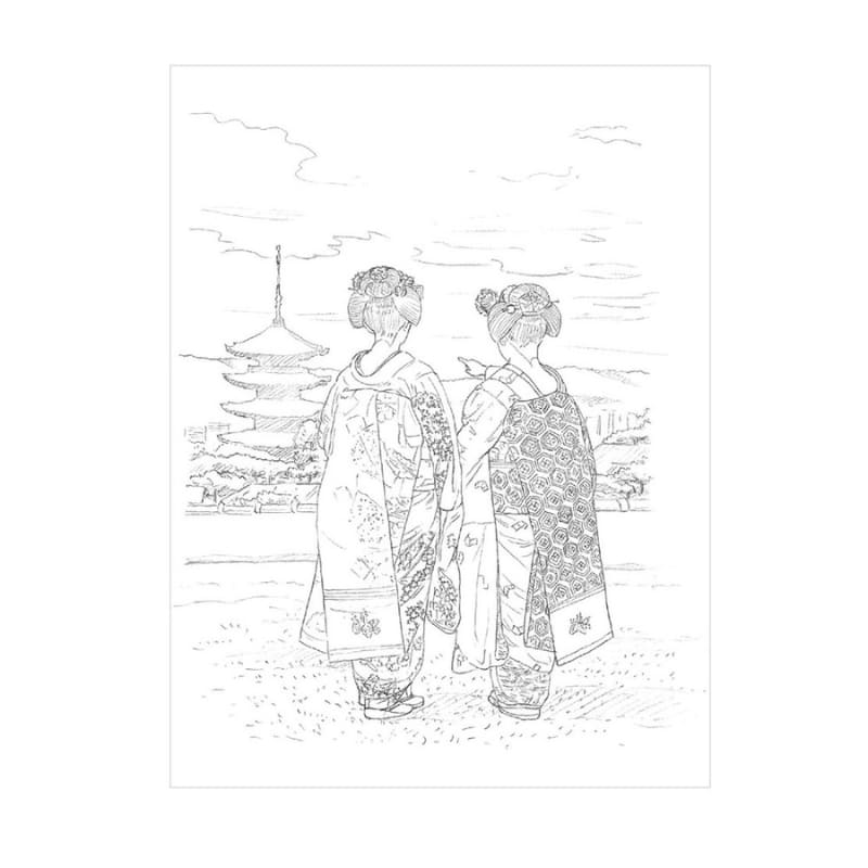 Kolorowanka dla dorosłych: Cztery pory roku w Kioto