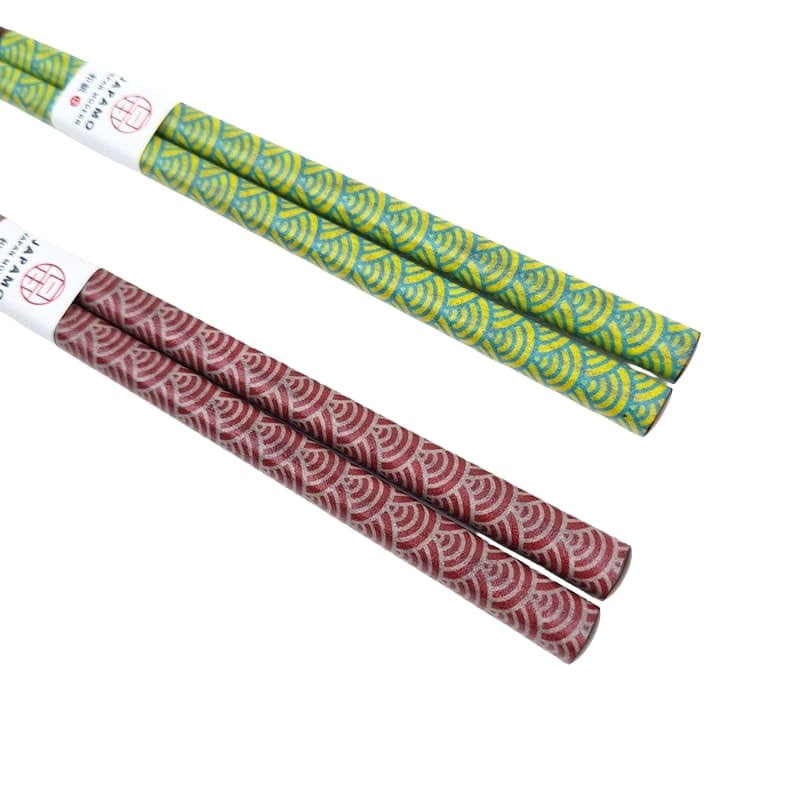 Czerwone japońskie pałeczki Seigaiha