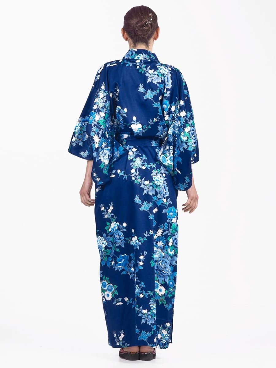 Damskie japońskie kimono Blue Hana Uniwersalny rozmiar