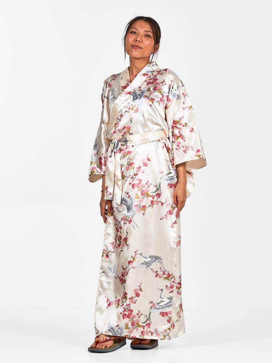 Damskie japońskie kimono Ume to Tsuru Uniwersalny rozmiar