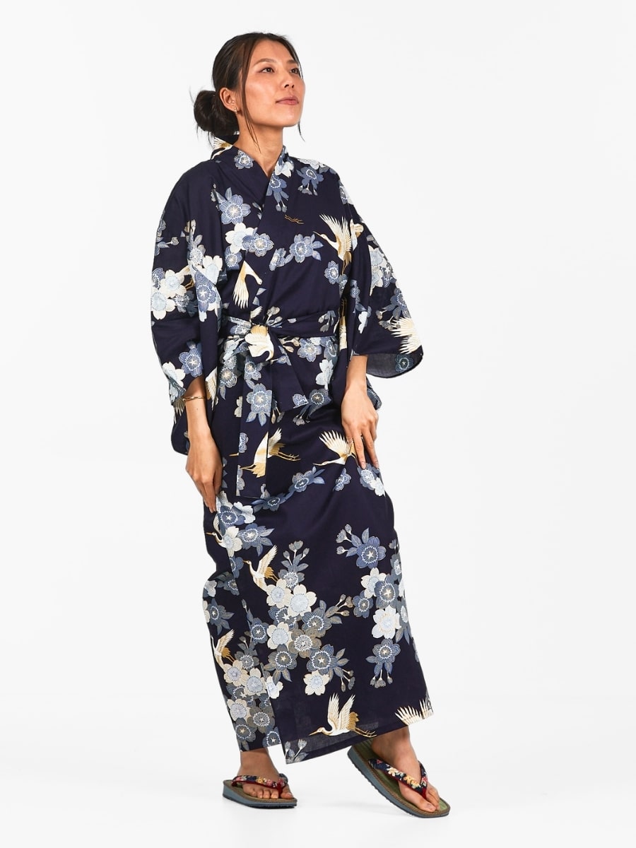 Damskie Yukata Kimono Sakura to Tsuru