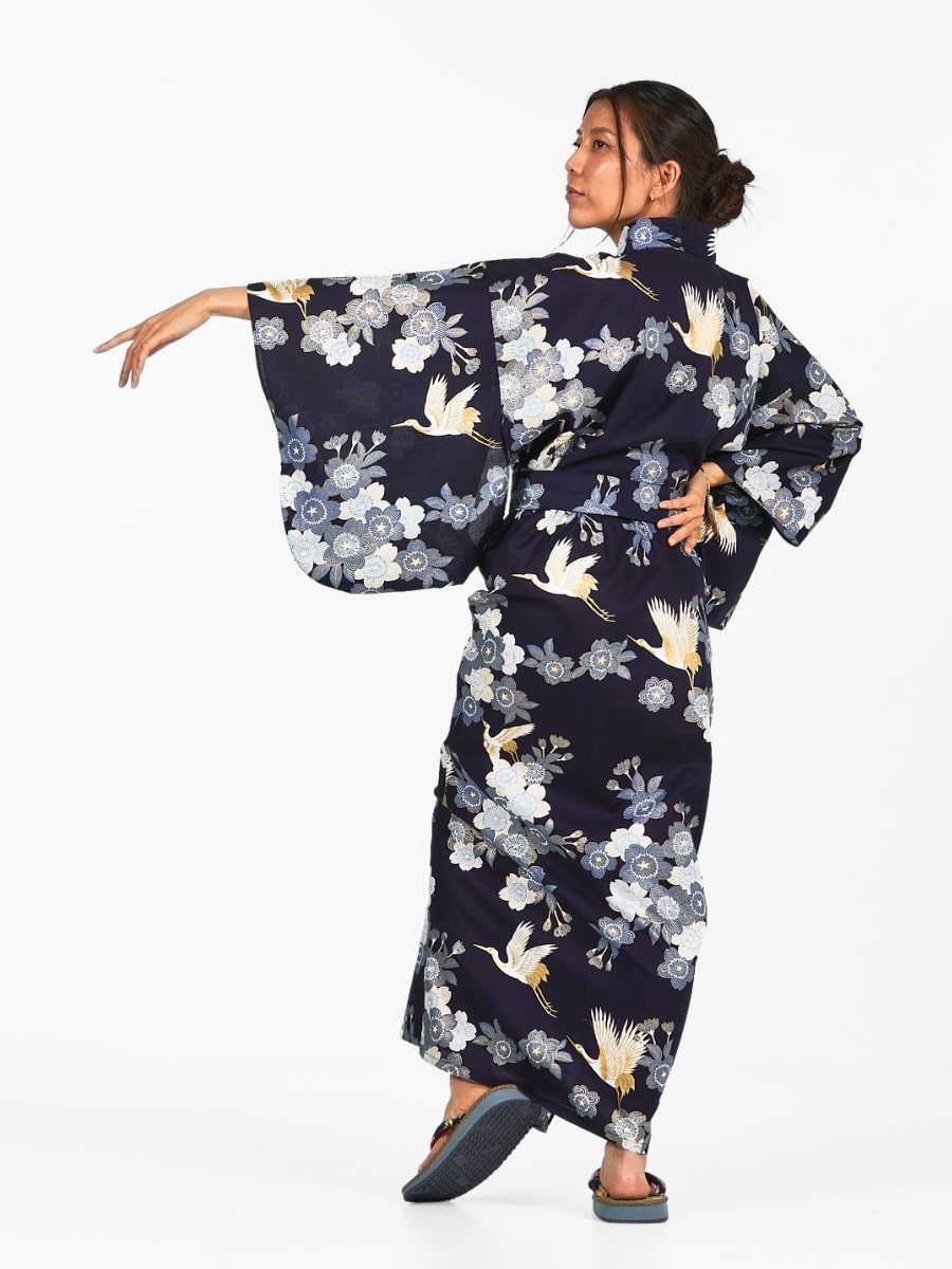 Damskie Yukata Kimono Sakura to Tsuru S