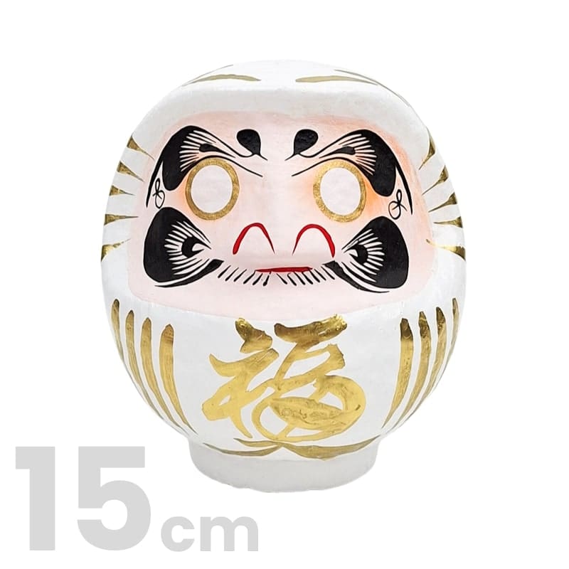 Daruma japońska biała od 9 do 15 cm 15 cm