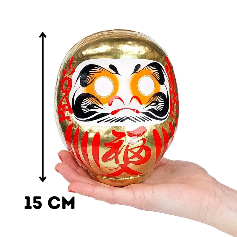 Duża złota Daruma 12 i 15 cm 15 cm