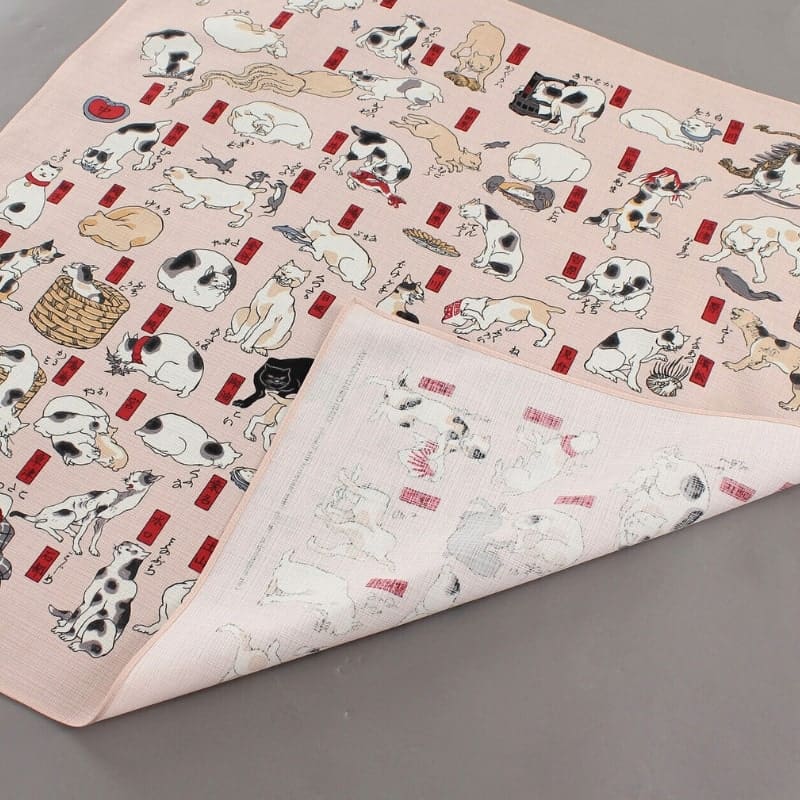 Duże japońskie koty Furoshiki 70x70 cm