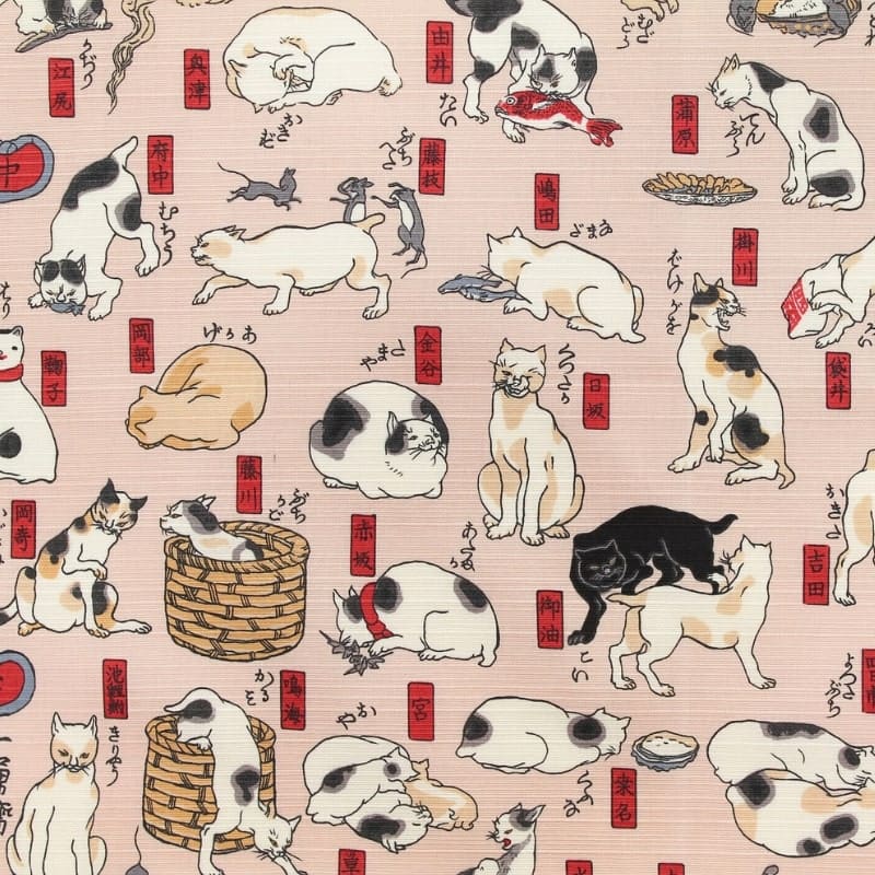 Duże japońskie koty Furoshiki 70x70 cm