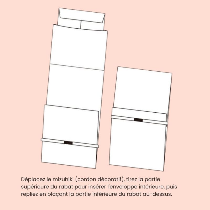 Japońska koperta Shugi-bukuro z różowymi kwiatami