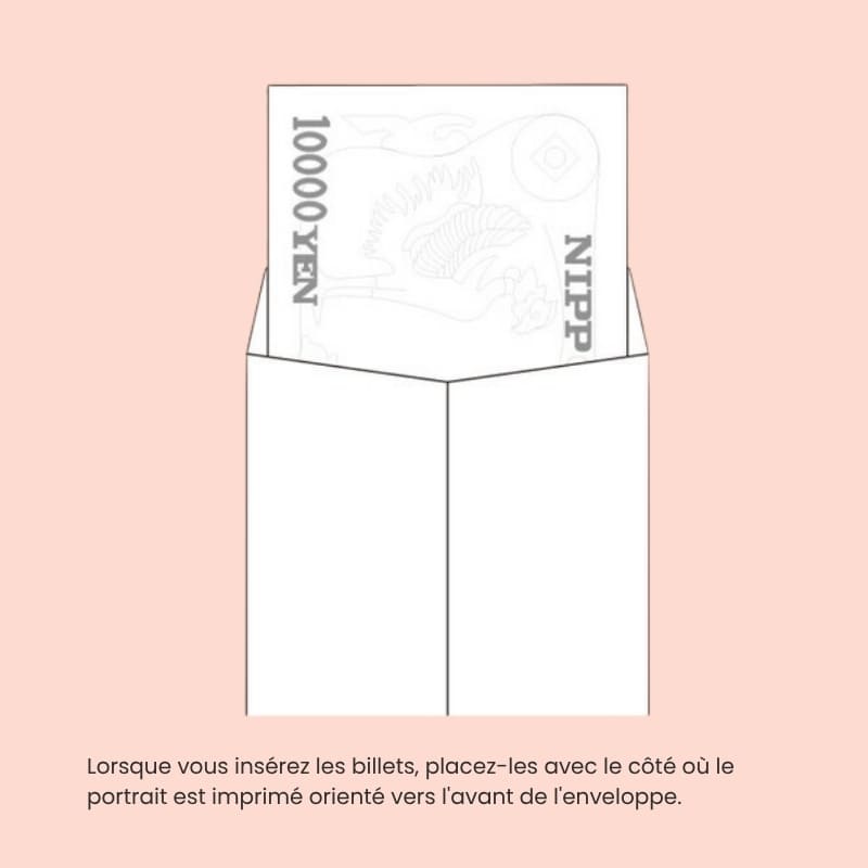 Japońska koperta Shugi-bukuro z różowymi kwiatami