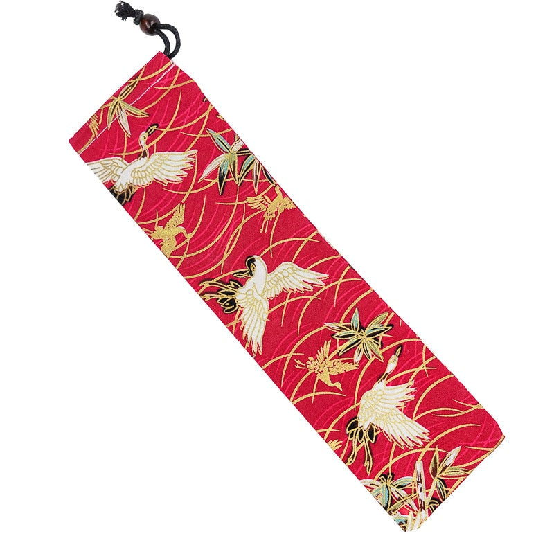 Etui na pałeczki z japońskim żurawiem