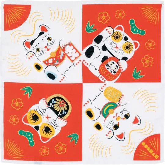 Furoshiki Cat Maneki Neko 48x48 cm