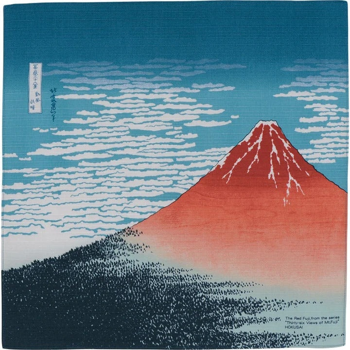 Furoshiki Mount Fuji Red 48x48 cm