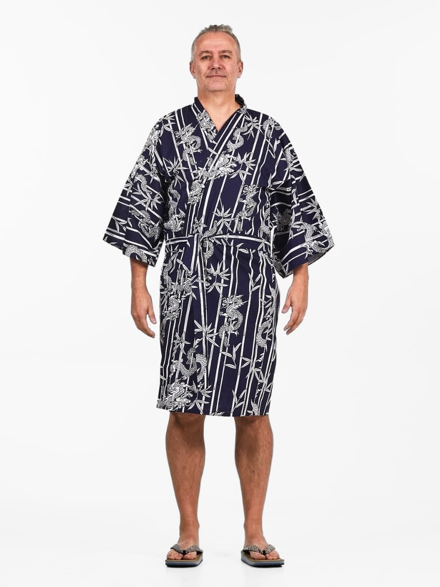 Kimono Męskie Happi z motywem Bambusa i Smoka Uniwersalny rozmiar