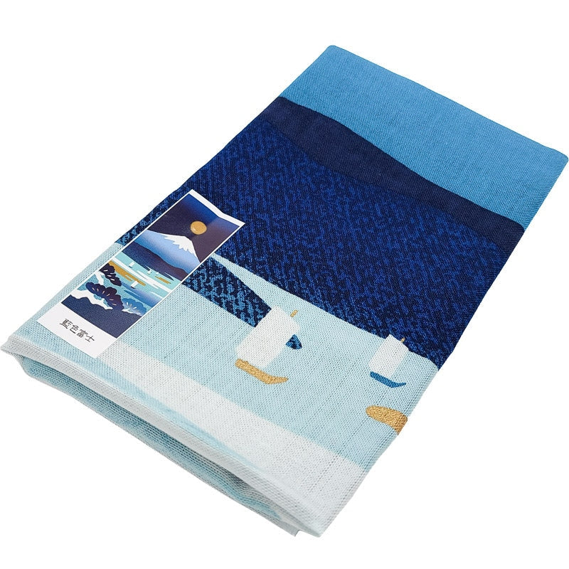Indigo Fuji Japanese Tenugui