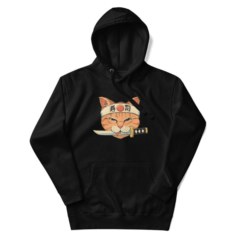 Japońska bluza Neko Sushi Katana S / Noir