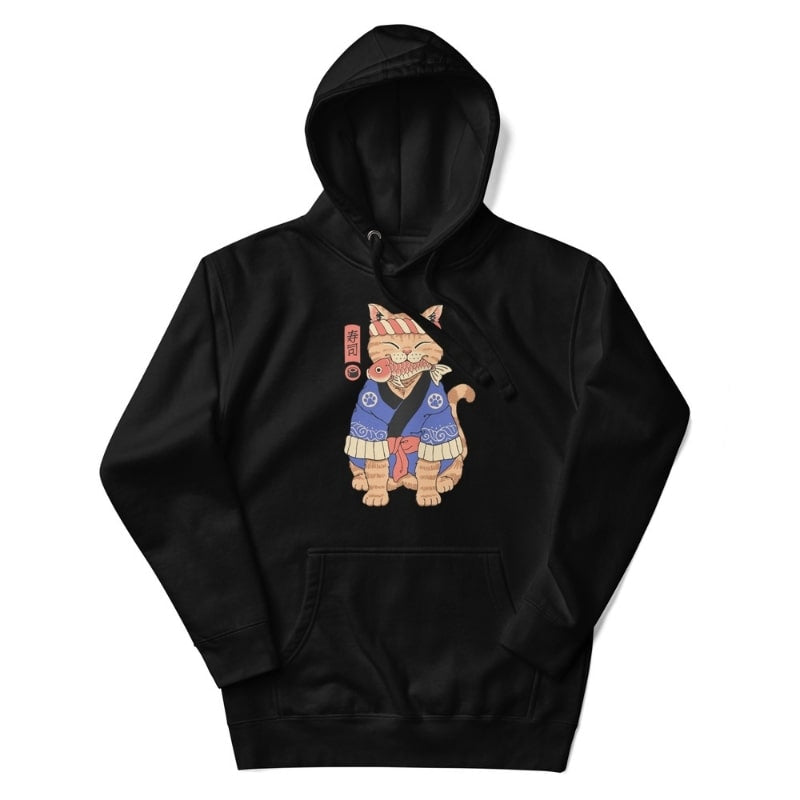 Japońska bluza Neko Sushi Master S / Noir