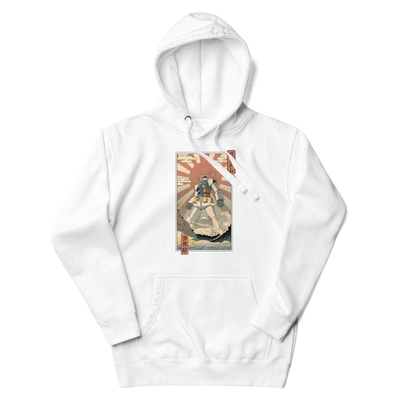Japońska bluza Ukiyo e Mecha & Fuji S / Blanc