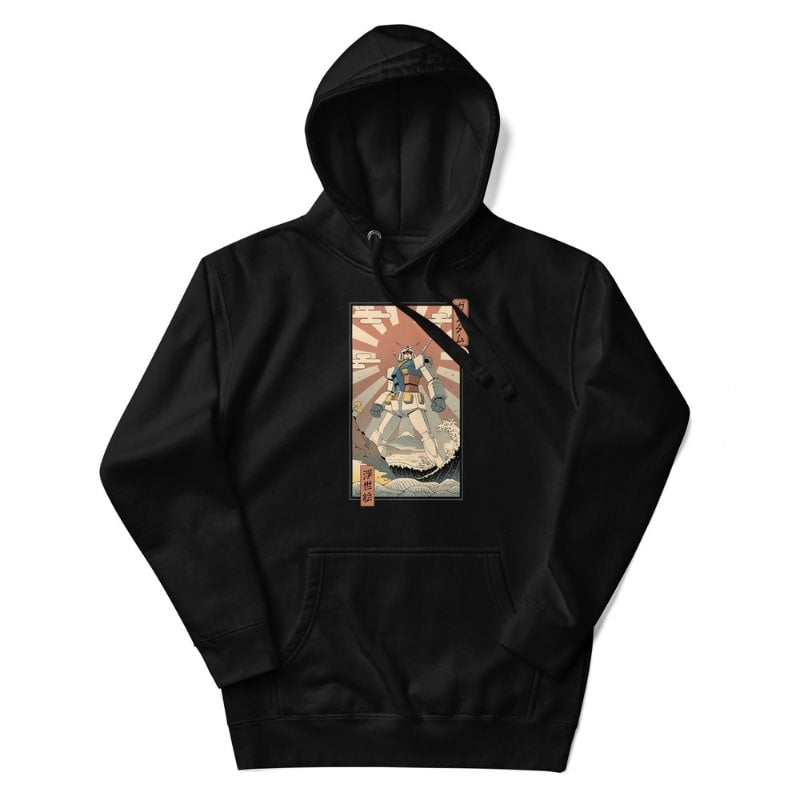 Japońska bluza Ukiyo e Mecha & Fuji S / Noir