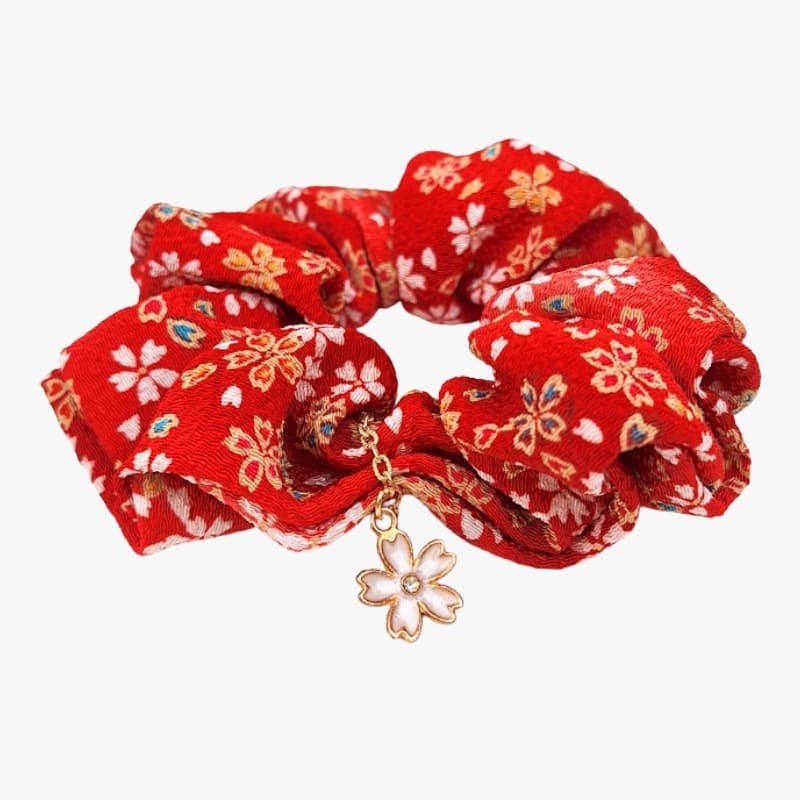 Japońska Gumka do Włosów Scrunchie Czerwona
