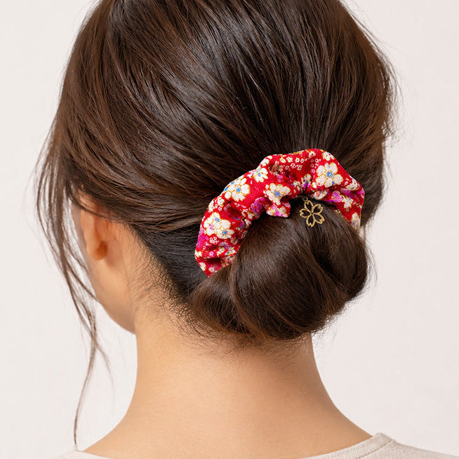 Japońska Gumka Scrunchie - Kwiatowa
