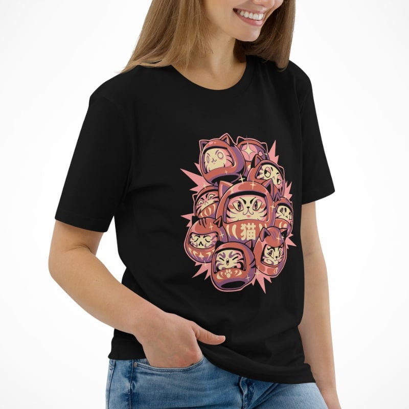 Japońska koszulka Daruma Cat