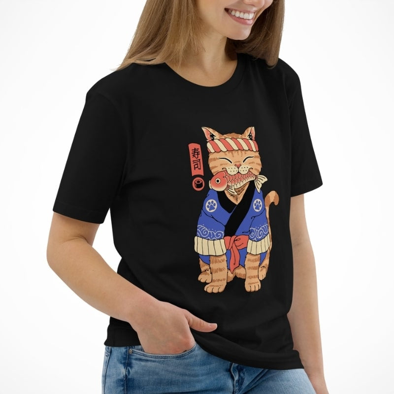 Japońska koszulka Neko Sushi Master