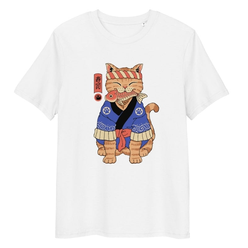 Japońska koszulka Neko Sushi Master S / Blanc