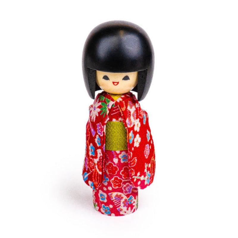 Japońska Laleczka Kokeshi - Egao Różowa