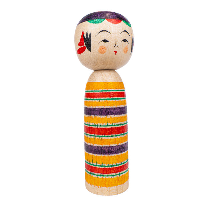 Japońska Lalka Kokeshi - Yajiro Rokuro - 8,5 cm