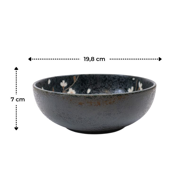 Japońska Miska do Donburi Czarna Sakura