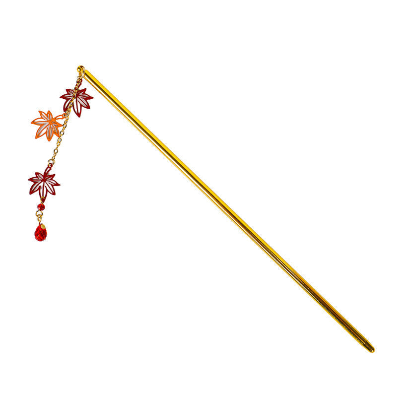 Japońska Spinka do Włosów Kanzashi - Liście Momiji
