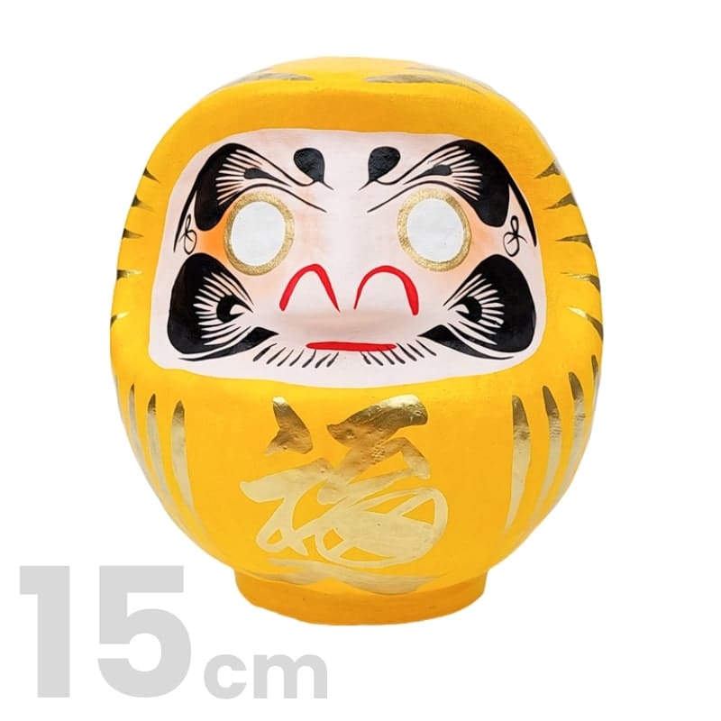 Japońska żółta Daruma od 9 do 15 cm 15 cm