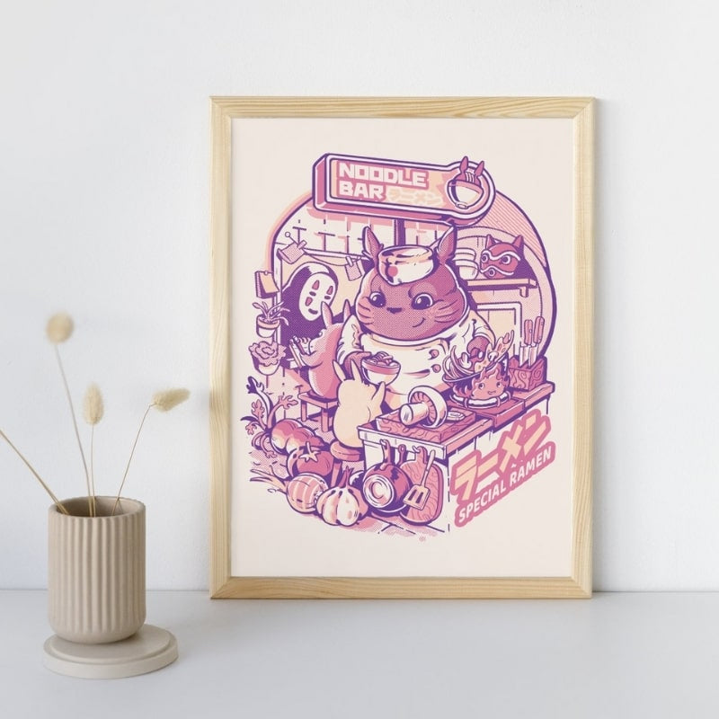 Japoński bar z makaronem na plakacie A3