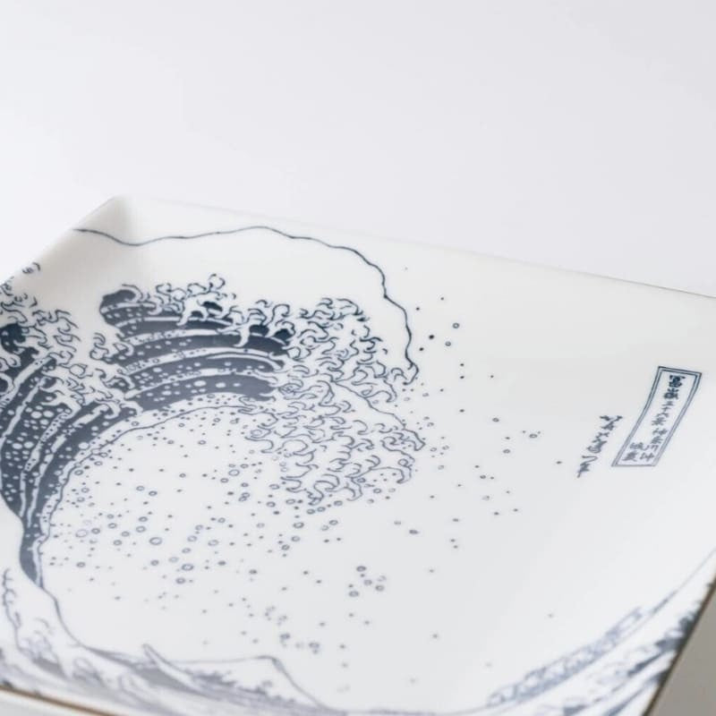 Japoński kwadratowy talerz Hokusai