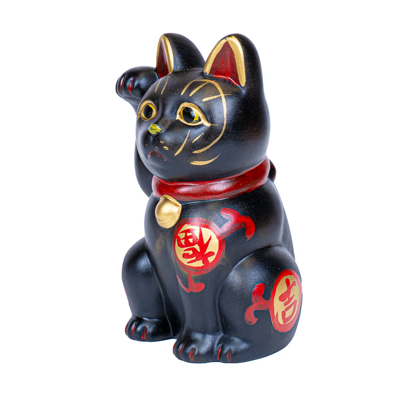Japoński Maneki Neko - Czarna Ceramika