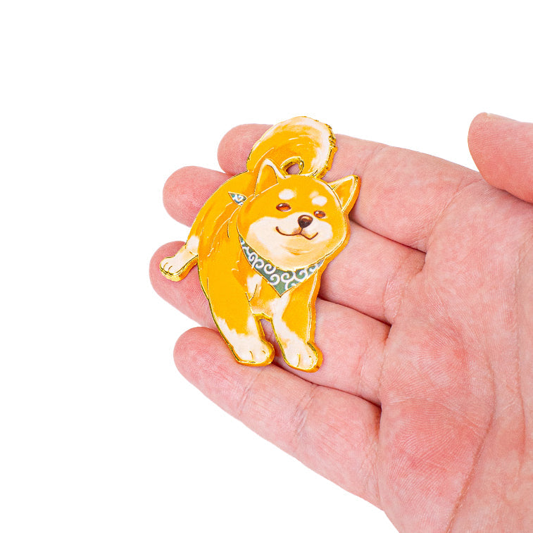 Japoński Metalowy Magnes z Motywem Shiba-Inu