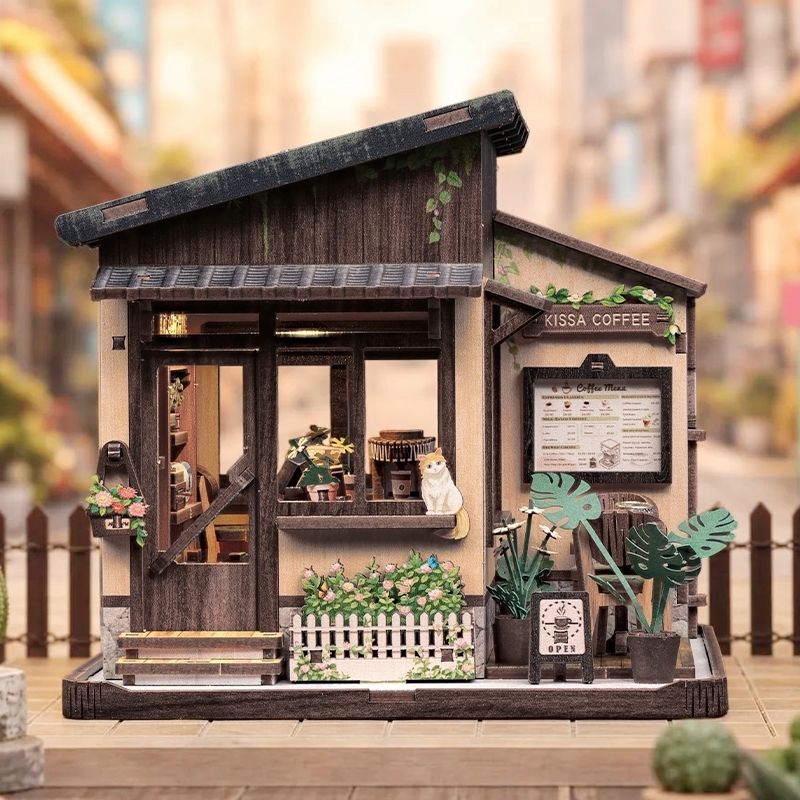 Japoński Miniaturowy Domek Drewniany Kissa Coffee