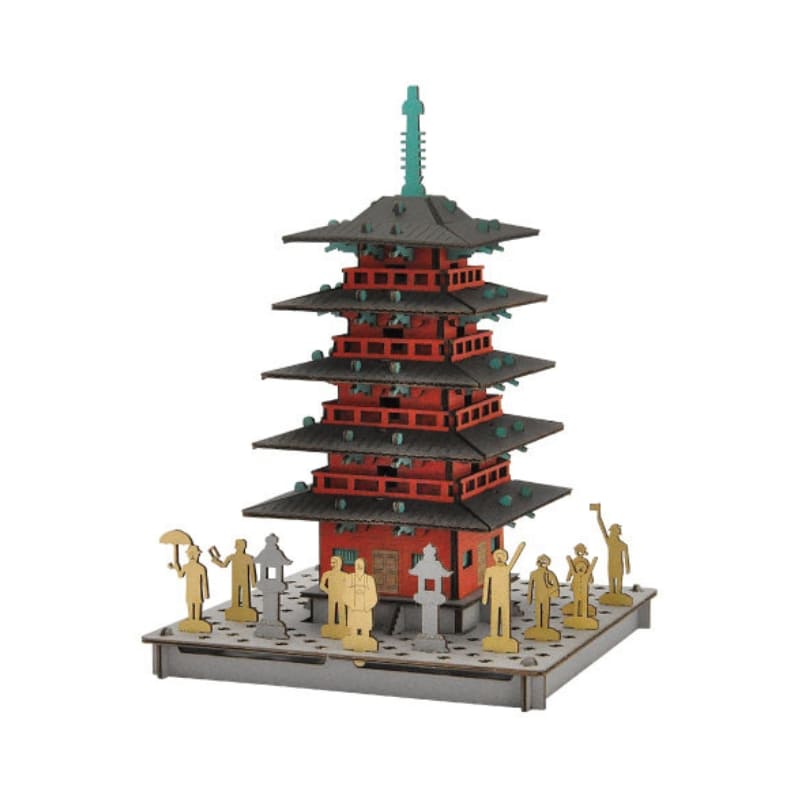 Japoński Miniaturowy Model - Czerwona Pagoda