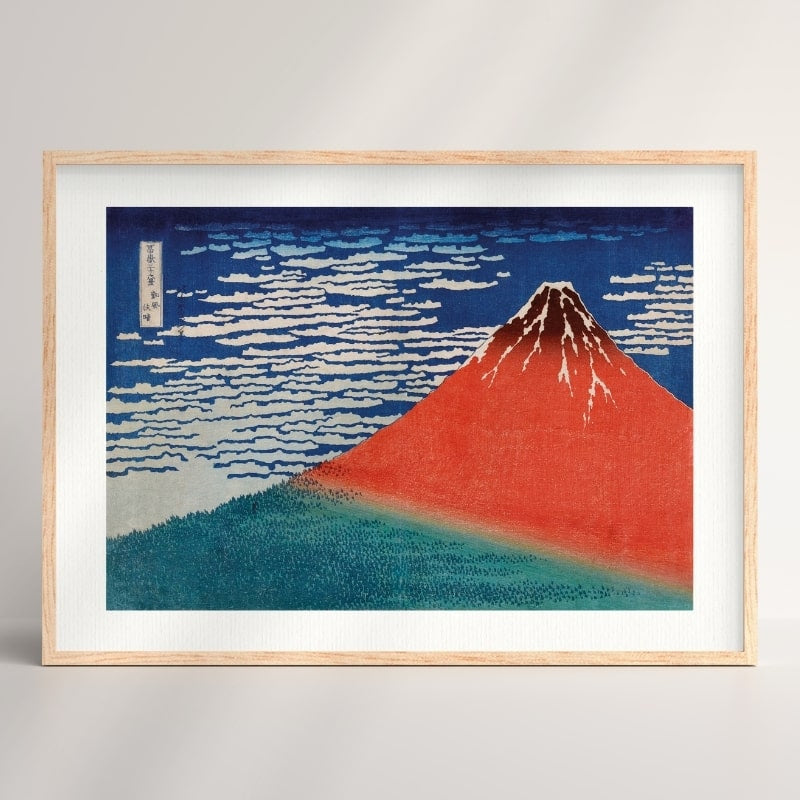 Japoński nadruk Mount Fuji Red A3