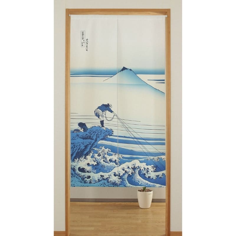 Japoński Noren Mount Fuji Blue 85 x 150 cm