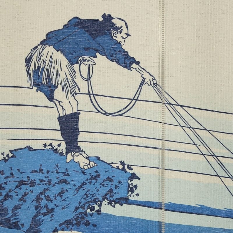 Japoński Noren Mount Fuji Blue 85 x 150 cm