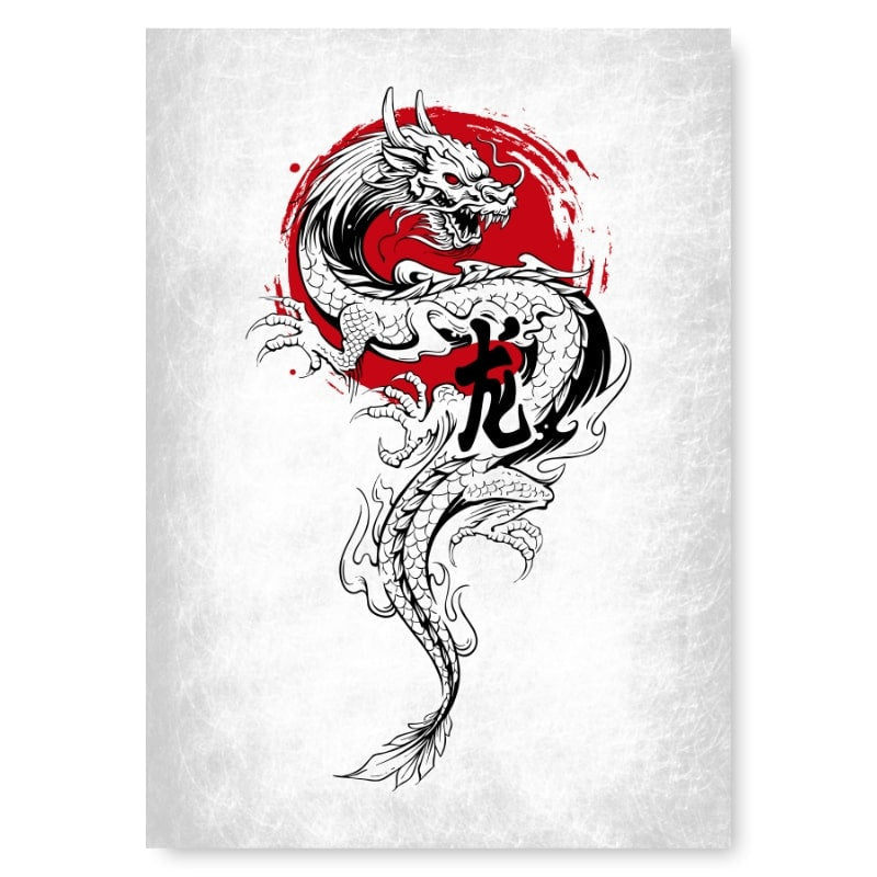 Japoński plakat Dragon & Soleil A3